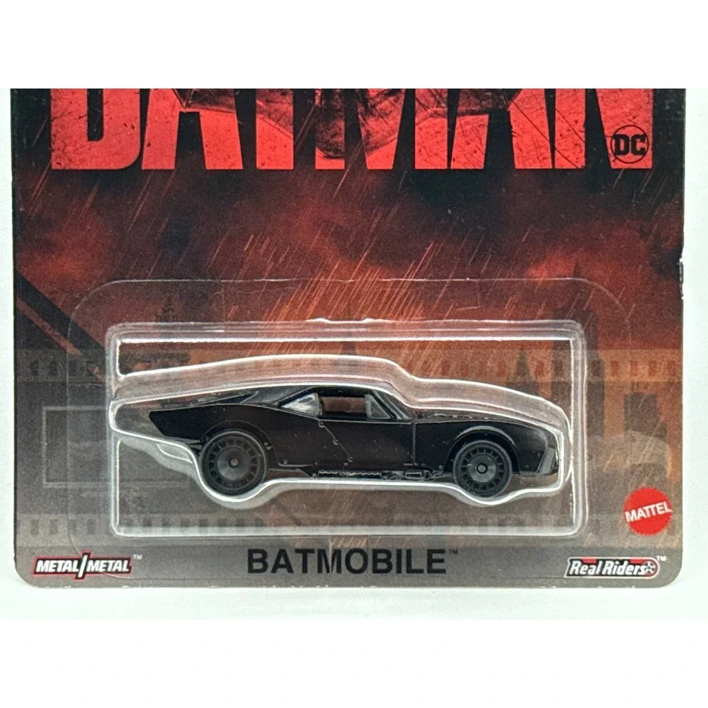 Hot Wheels Premium Batmobile Batman Die Cast Car Black Metal Real Riders DC Toys